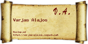 Varjas Alajos névjegykártya
